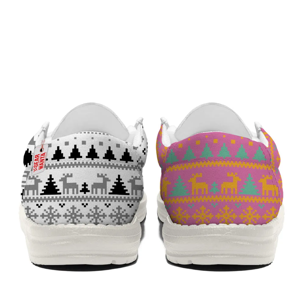 Jack and Sally Christmas Ugly Canvas Loafer Shoes