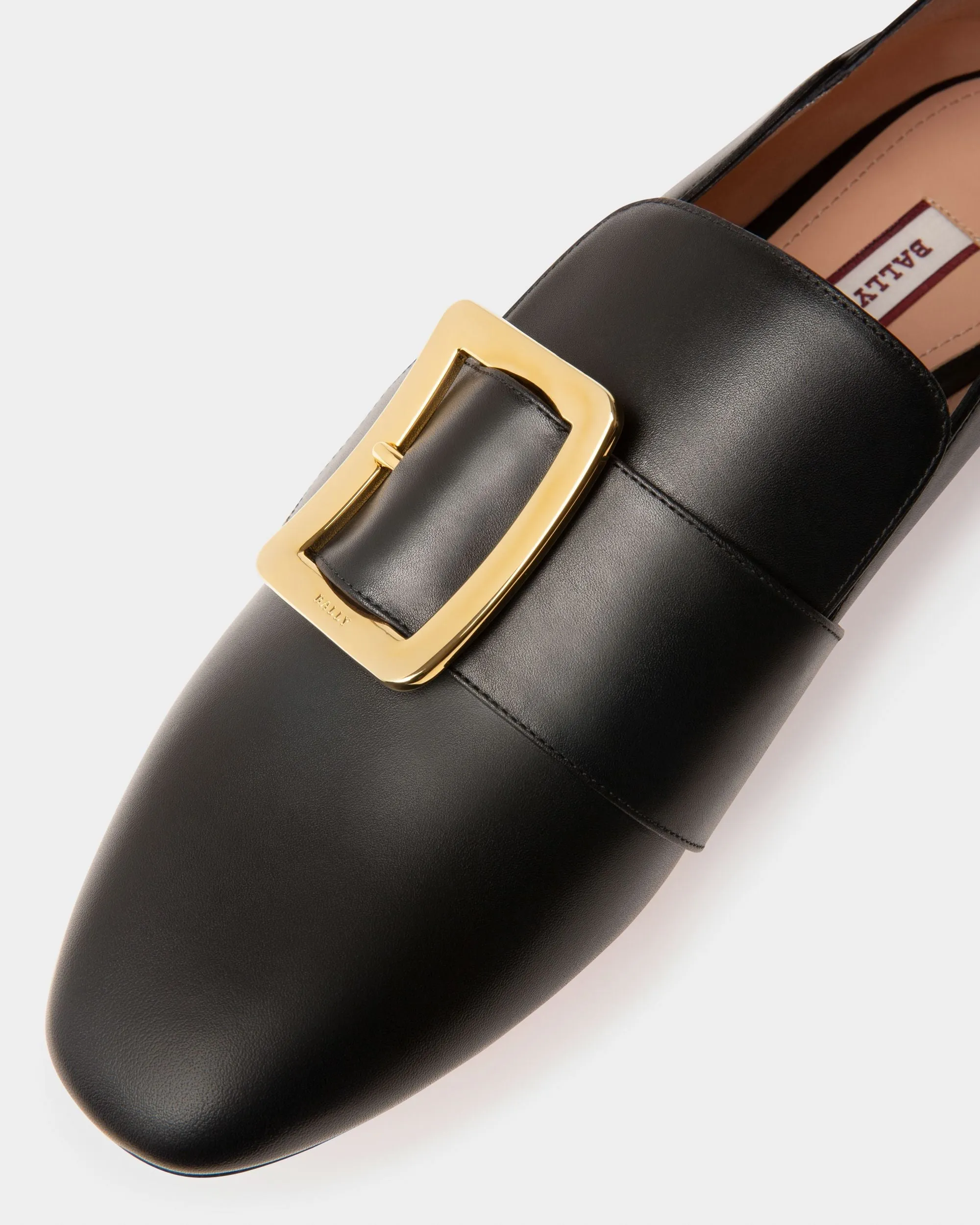 Janelle Leather Slippers In Black