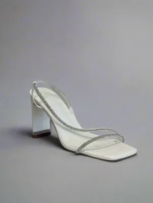 Kaye Heel - White Diamante