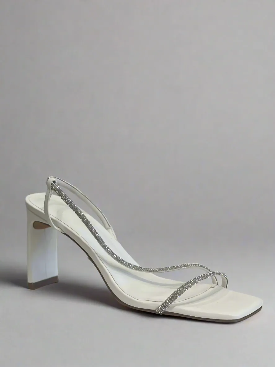 Kaye Heel - White Diamante