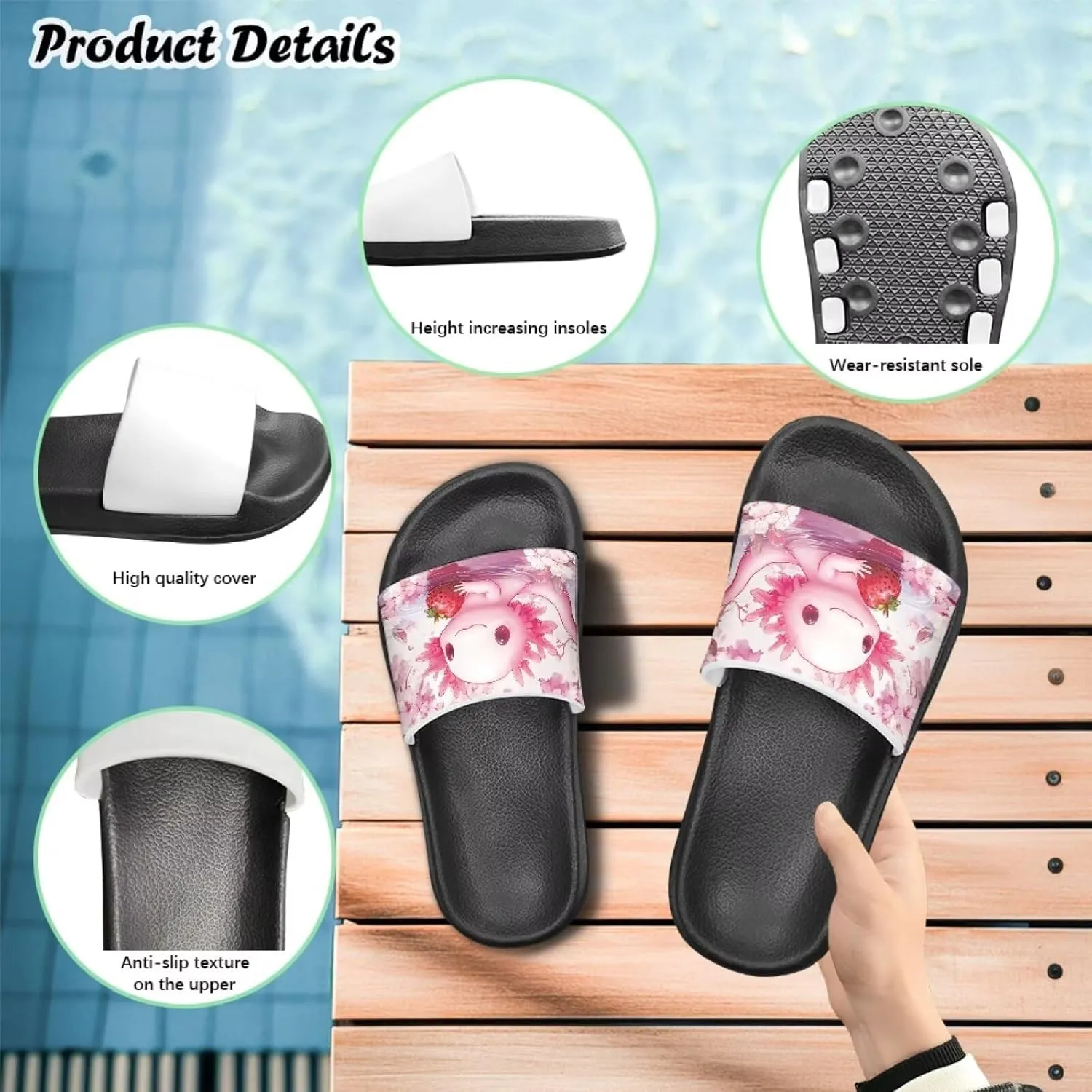 Kids Slide Sandals Footbed Sandal Comfort Toddler Slip On Summer Slippers for Beach Pool Little Big Kid