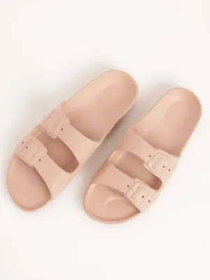 Ladies Cross Fully Moulded EVA Buckle Mule Sandal - Blush