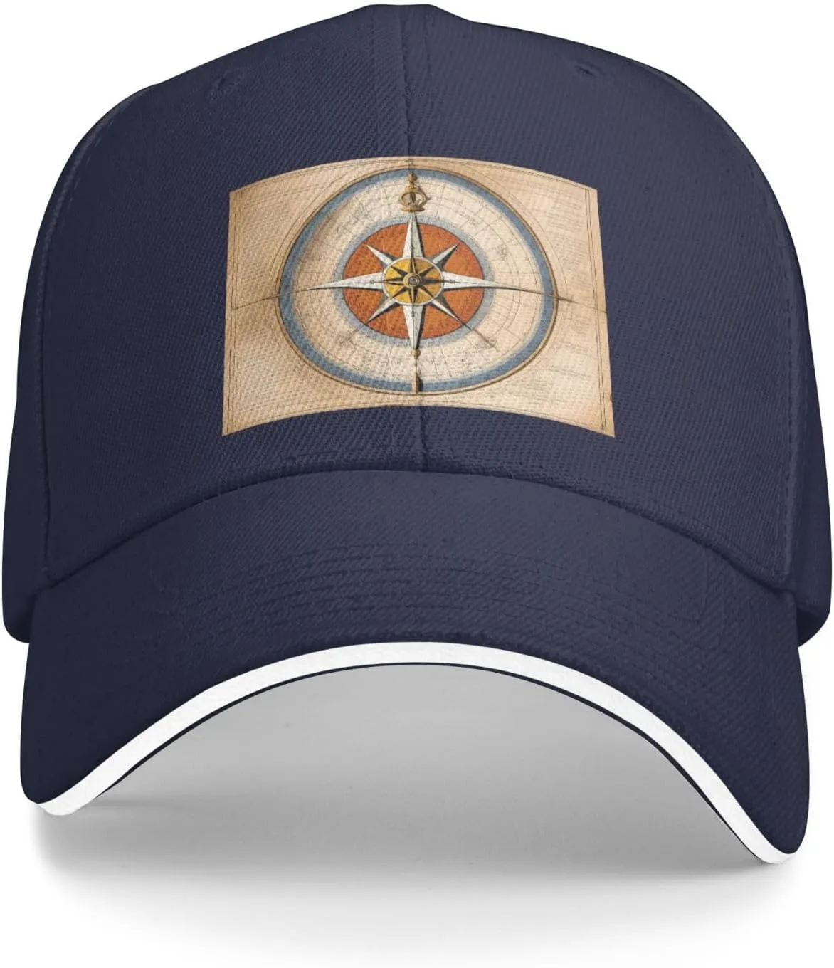 Law of The Compass Navigation Pattern Unisex Baseball Cap Black : Breathable, Light
