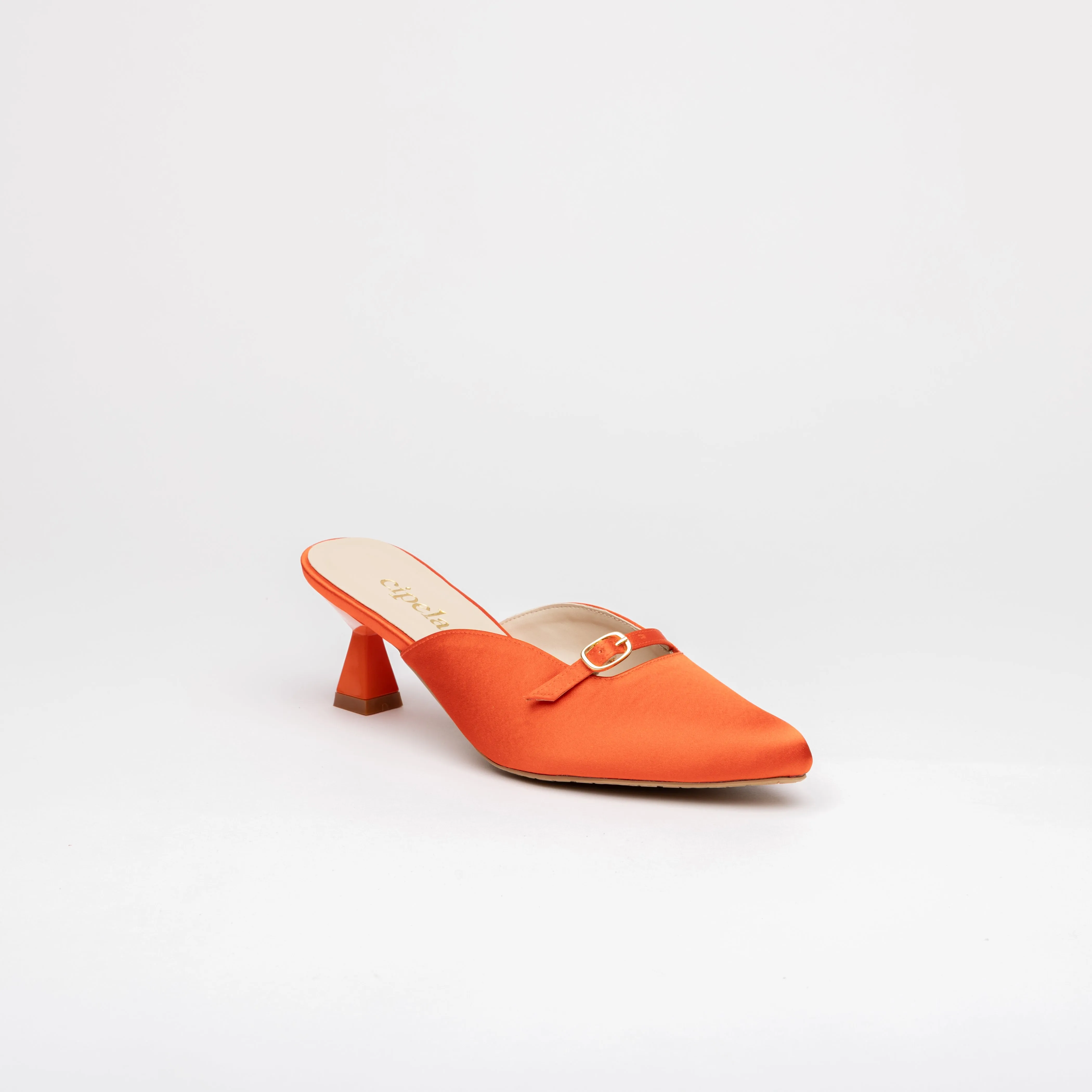 LEIA Sculpted Heel Pointy Mules - Garnet