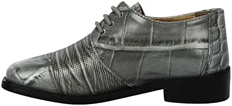 LIBERTYZENO Boys Animal Print Genuine Leather Kids Lace Up Oxford Dress Shoes for Prom Graduation
