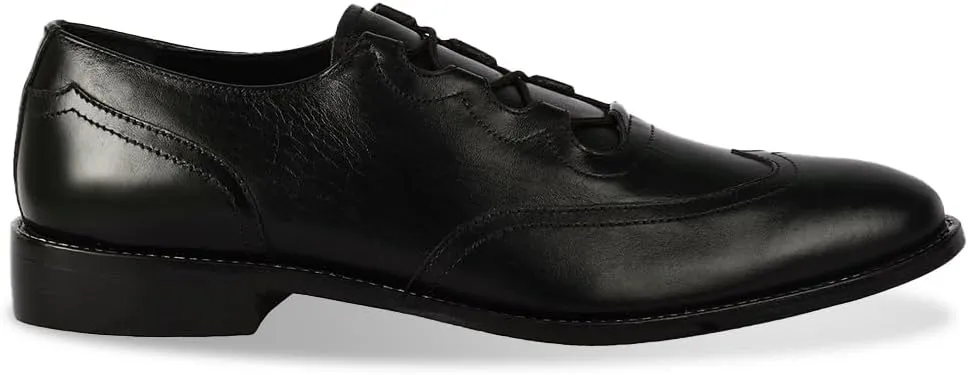 LIBERTYZENO Mens Genuine Leather Adults Wingtip Lace Up Oxford Dress Shoes for Prom Graduation