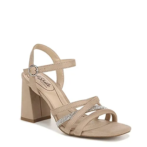 LifeStride Womens Belle Block Heel Strappy Dress Sandals Dover Beige 8 M