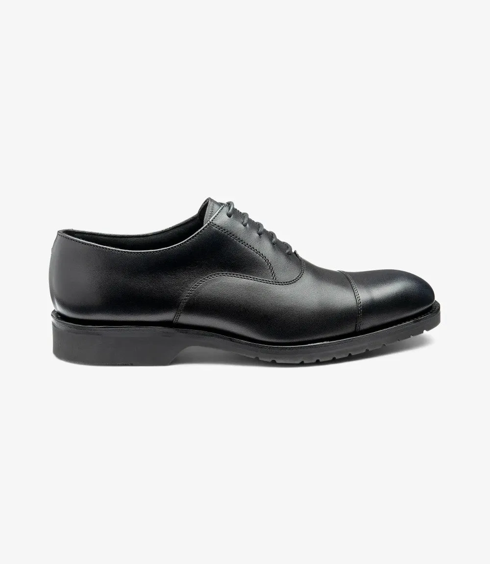LOAKE HITCHCOCK BLACK OXFORD TOE CAP RUBBER SOLE F-MEDIUM