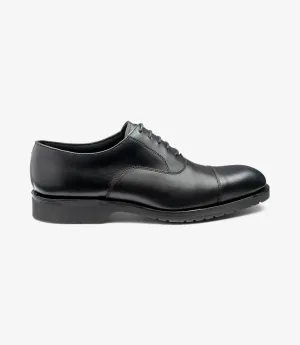 LOAKE HITCHCOCK BLACK OXFORD TOE CAP RUBBER SOLE F-MEDIUM