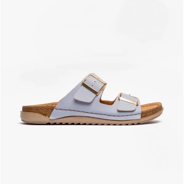 Lotus CORTONA Womens Open-Toe Mule Sandals Blue