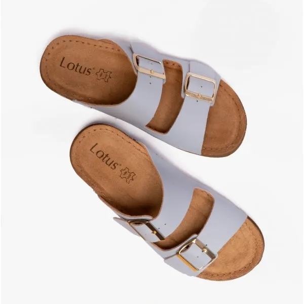 Lotus CORTONA Womens Open-Toe Mule Sandals Blue