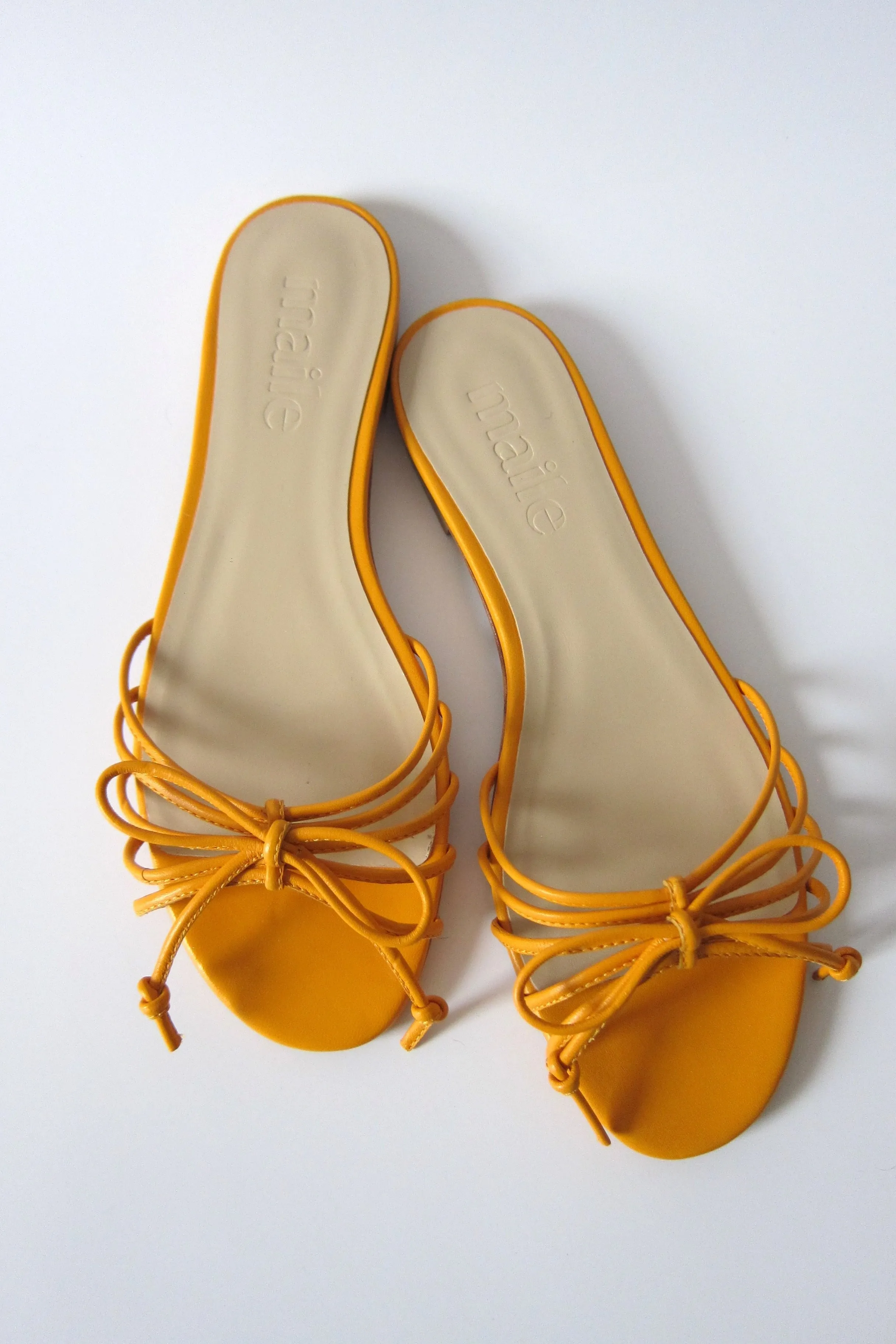 macky mango orange flat sandal