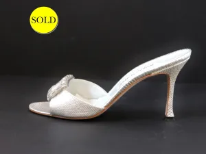 Manolo Blahnik Embellished Mule Size 37 It (7 Us)