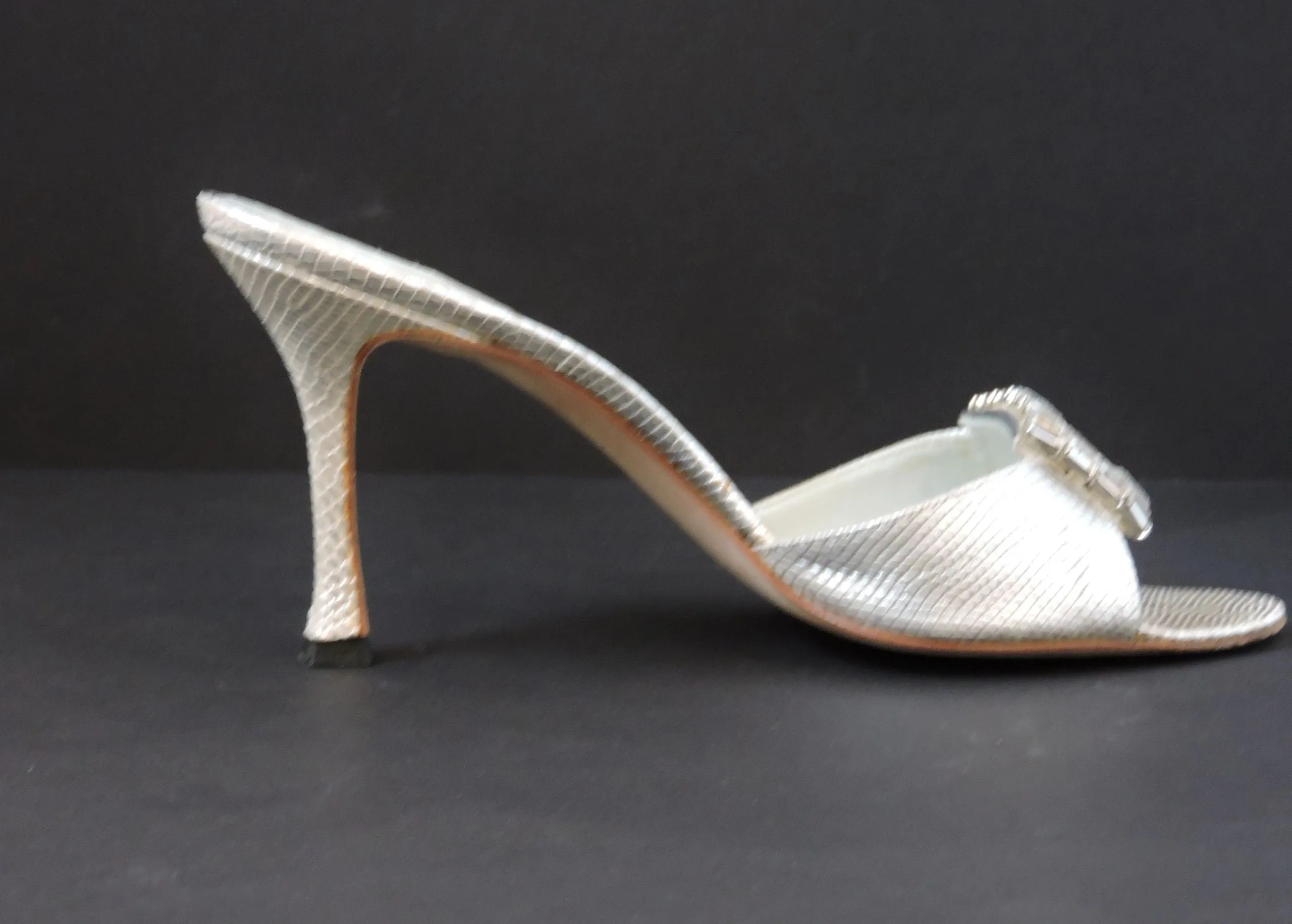 Manolo Blahnik Embellished Mule Size 37 It (7 Us)