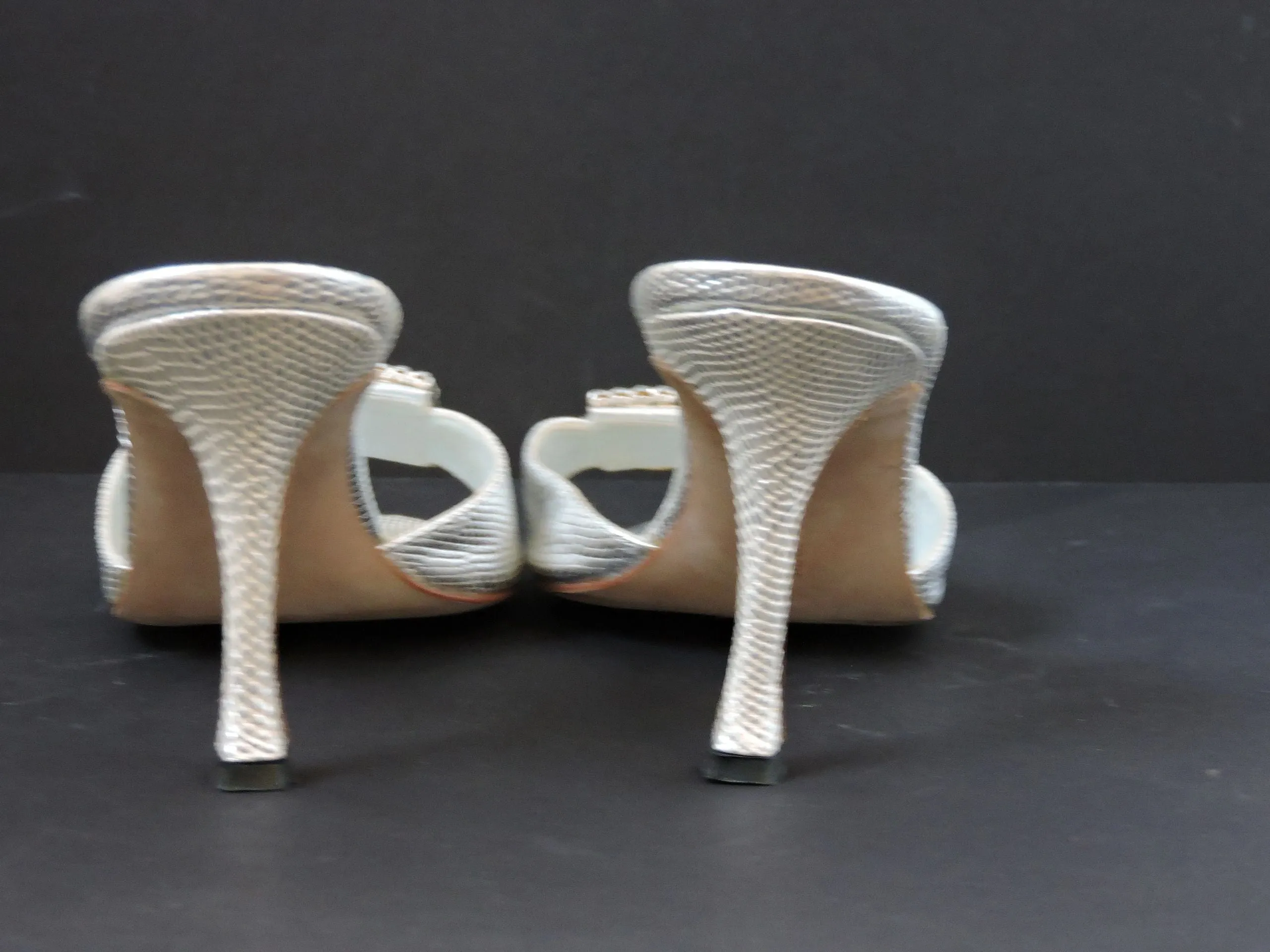 Manolo Blahnik Embellished Mule Size 37 It (7 Us)