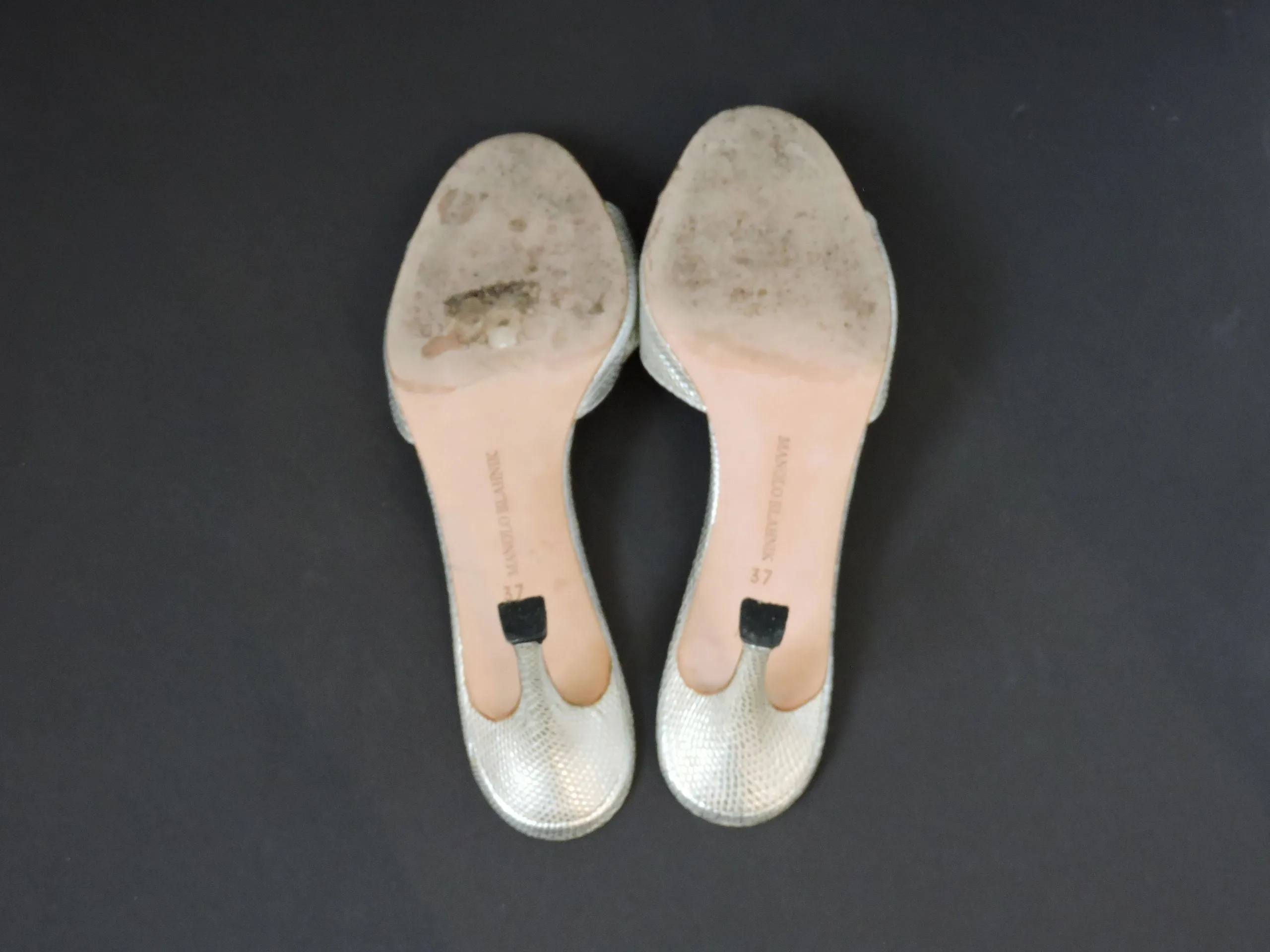 Manolo Blahnik Embellished Mule Size 37 It (7 Us)