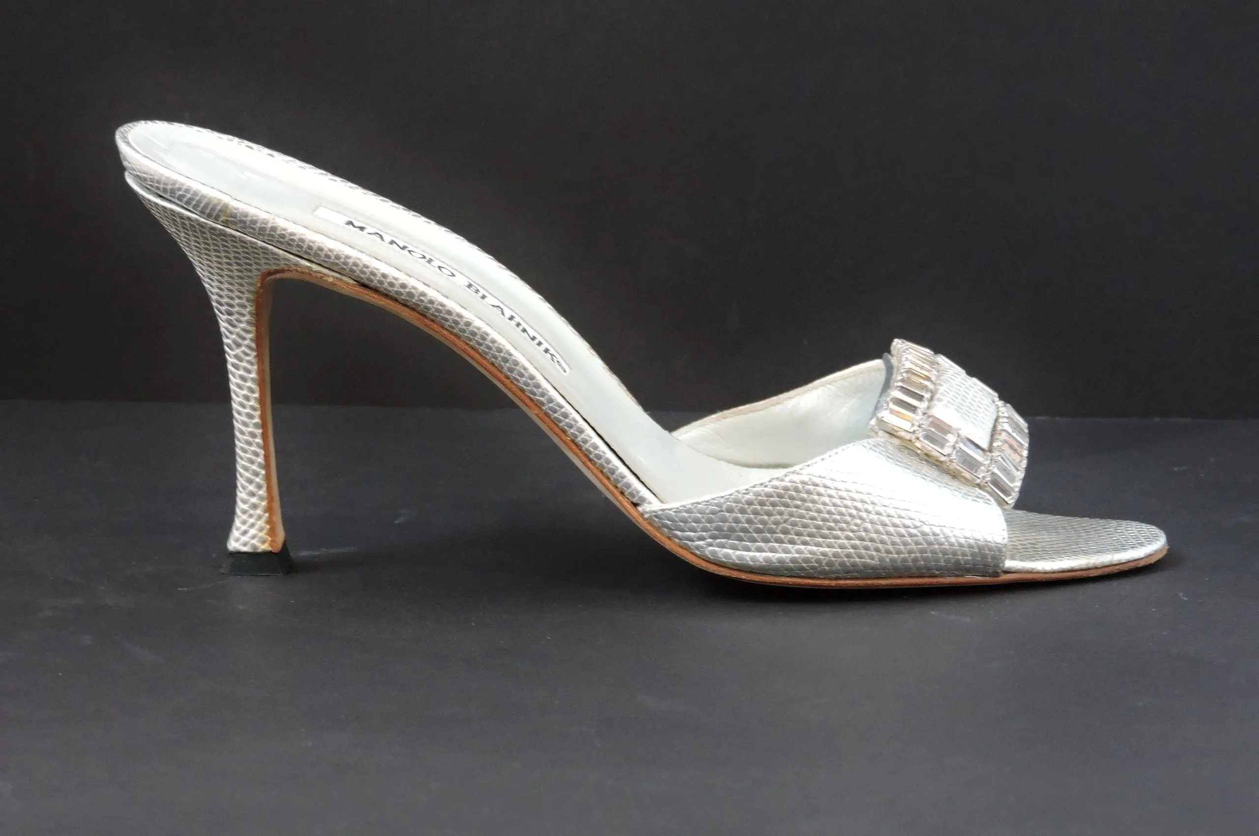 Manolo Blahnik Embellished Mule Size 37 It (7 Us)