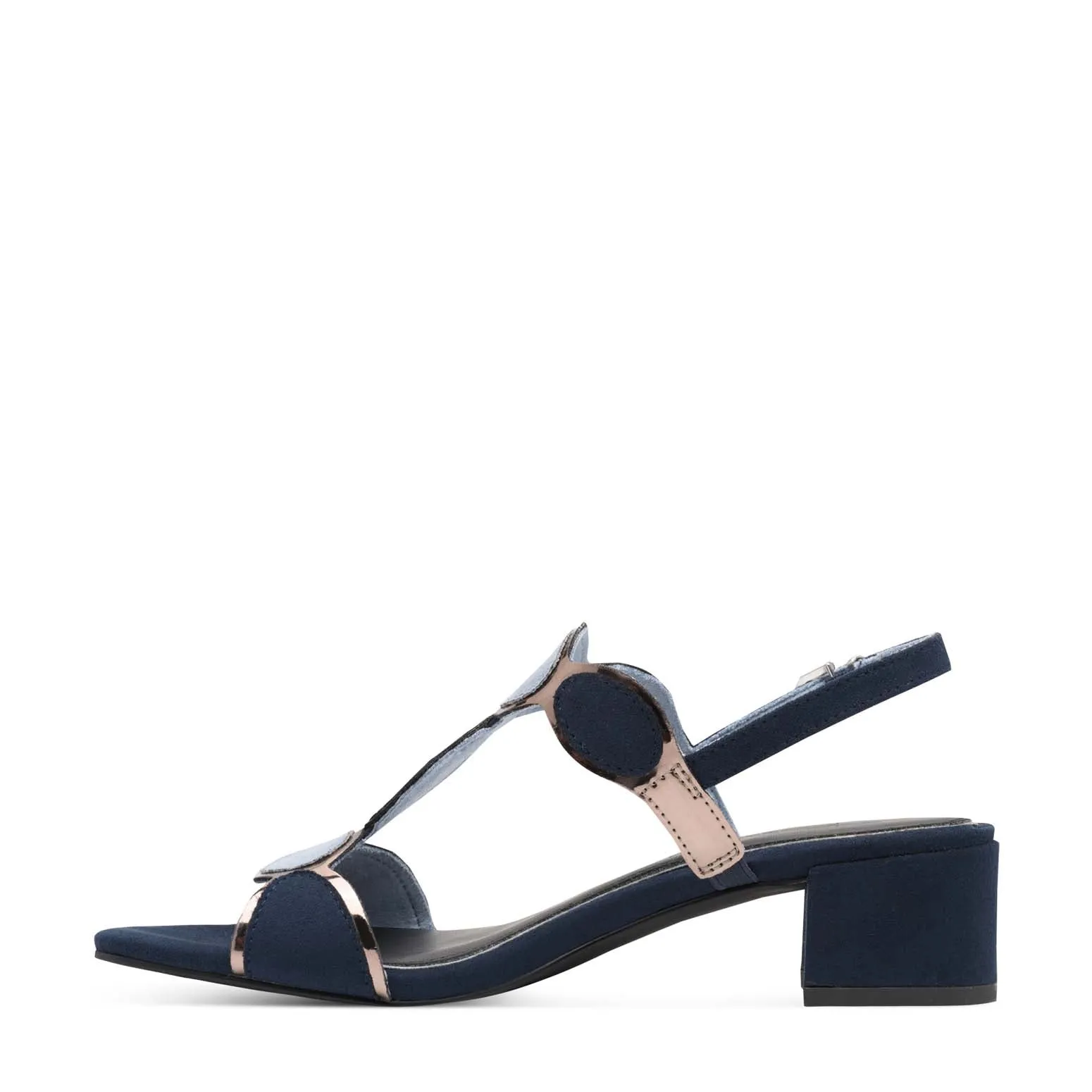 Marco Tozzi Block Heel Sandal Navy Comb