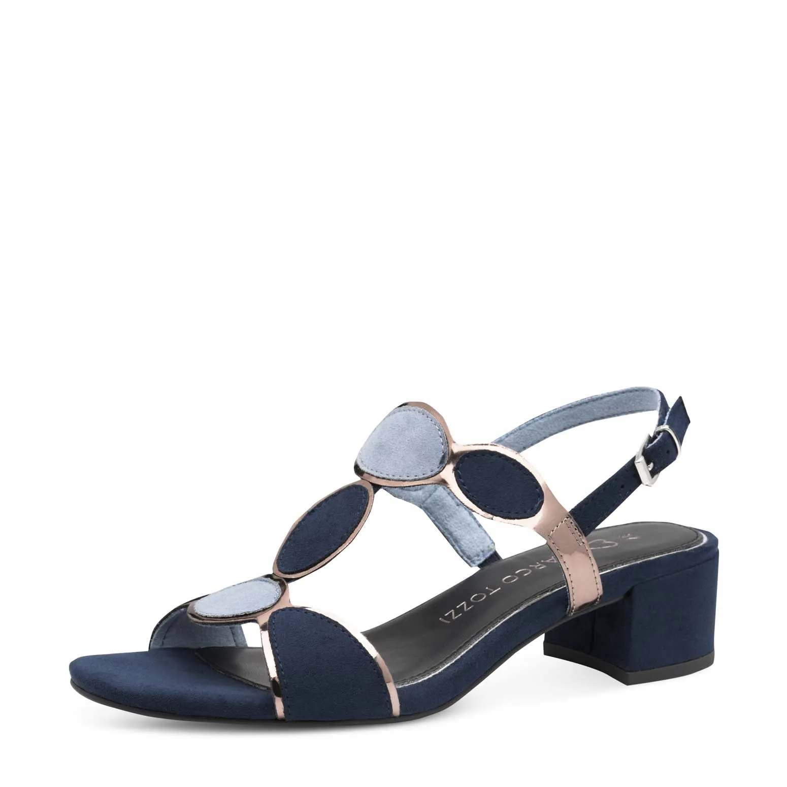 Marco Tozzi Block Heel Sandal Navy Comb