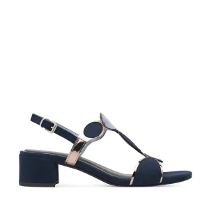 Marco Tozzi Block Heel Sandal Navy Comb