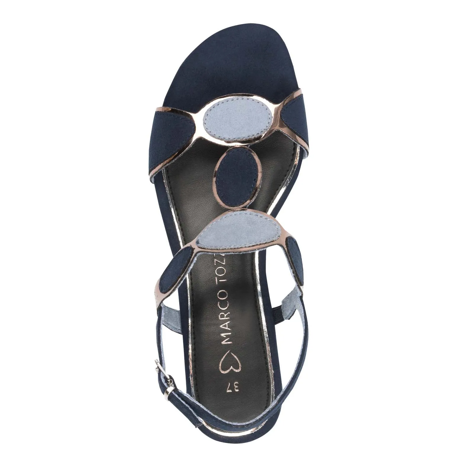 Marco Tozzi Block Heel Sandal Navy Comb