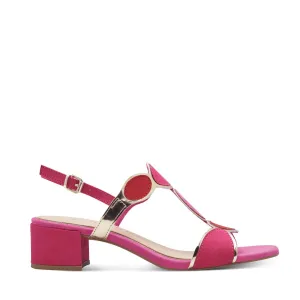Marco Tozzi Block Heel Sandal Pink Comb