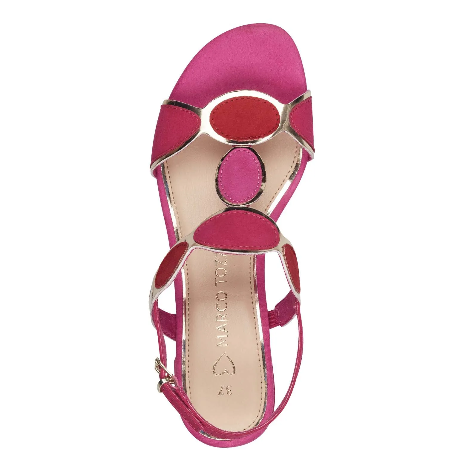 Marco Tozzi Block Heel Sandal Pink Comb