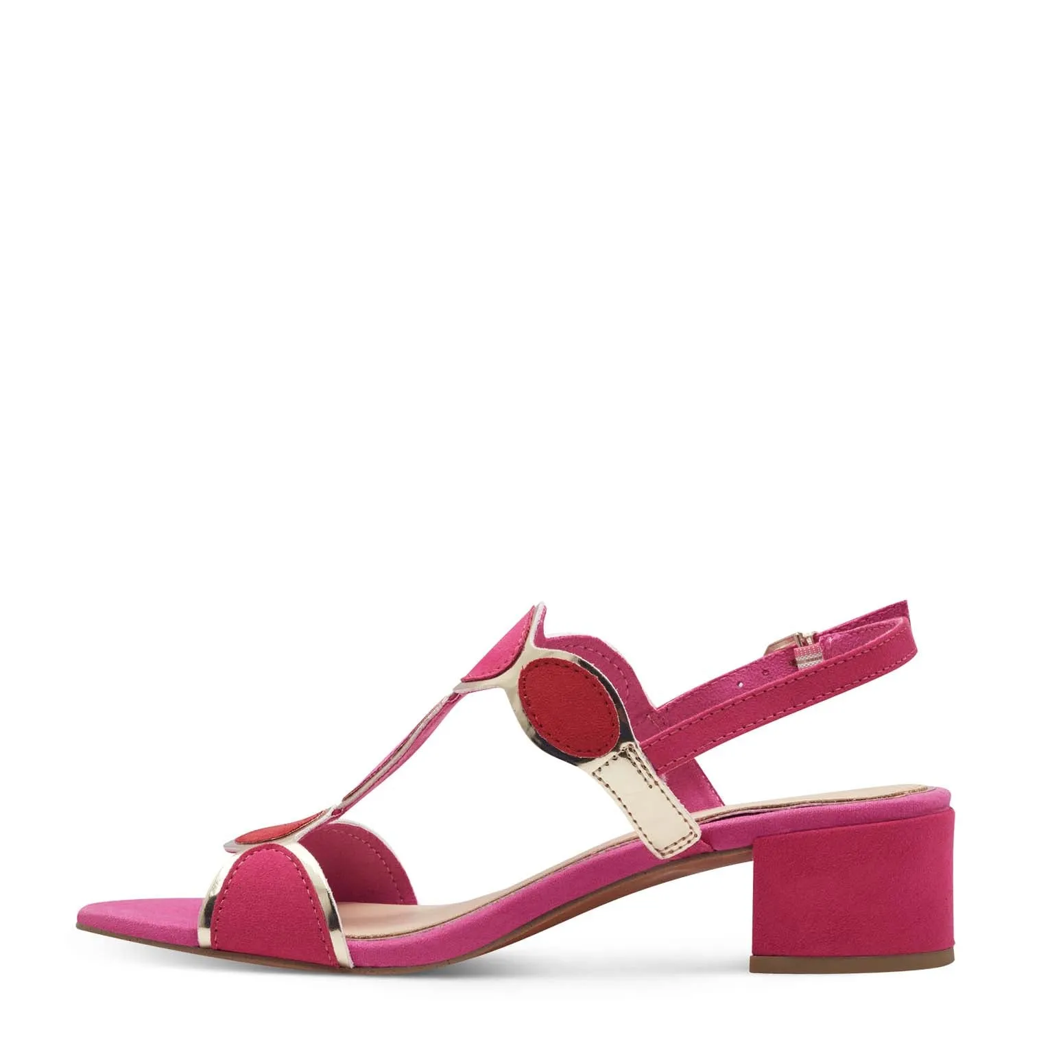 Marco Tozzi Block Heel Sandal Pink Comb