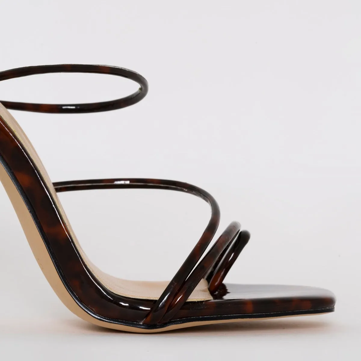 Mariana Tortoiseshell Strappy Mule Heels