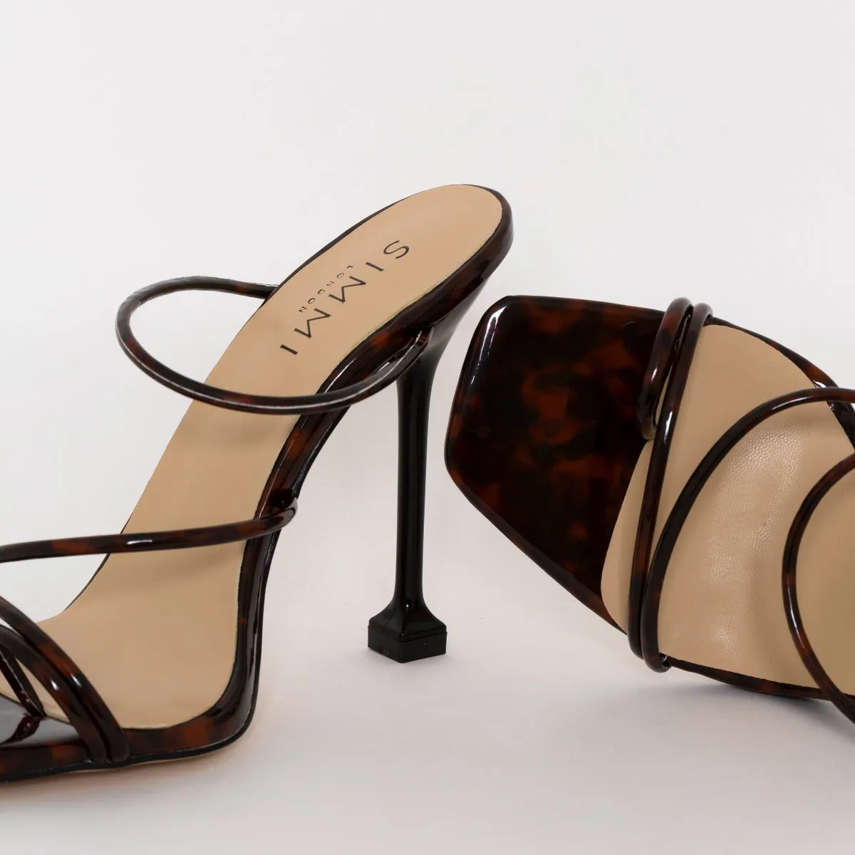 Mariana Tortoiseshell Strappy Mule Heels