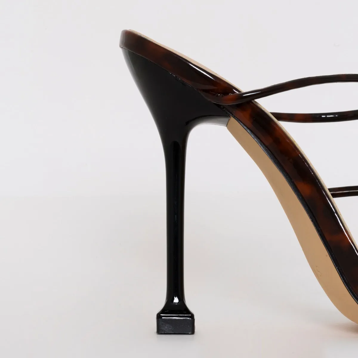 Mariana Tortoiseshell Strappy Mule Heels