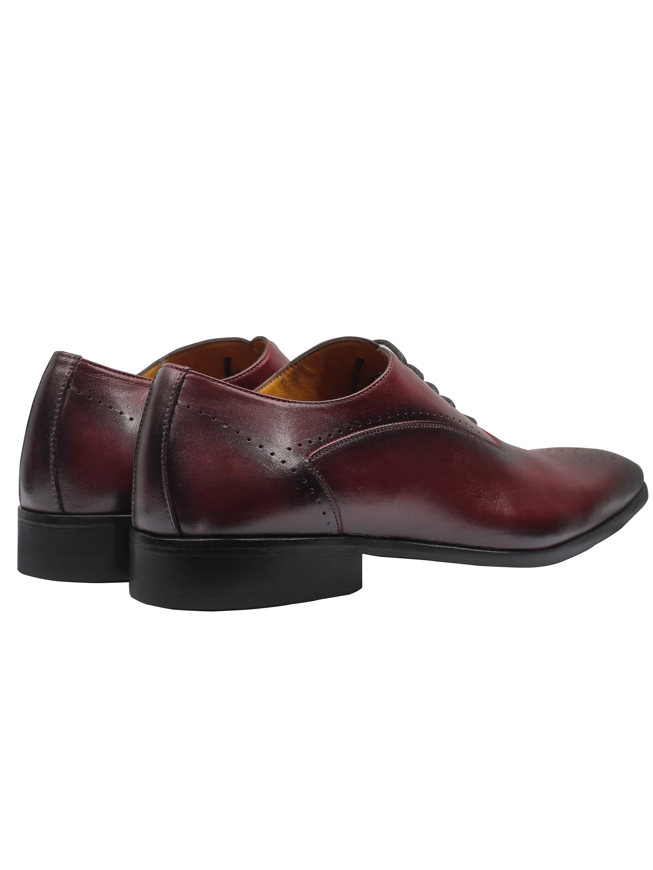 MAROON - CALF LEATHER CLASSIC SEMI BROGUES