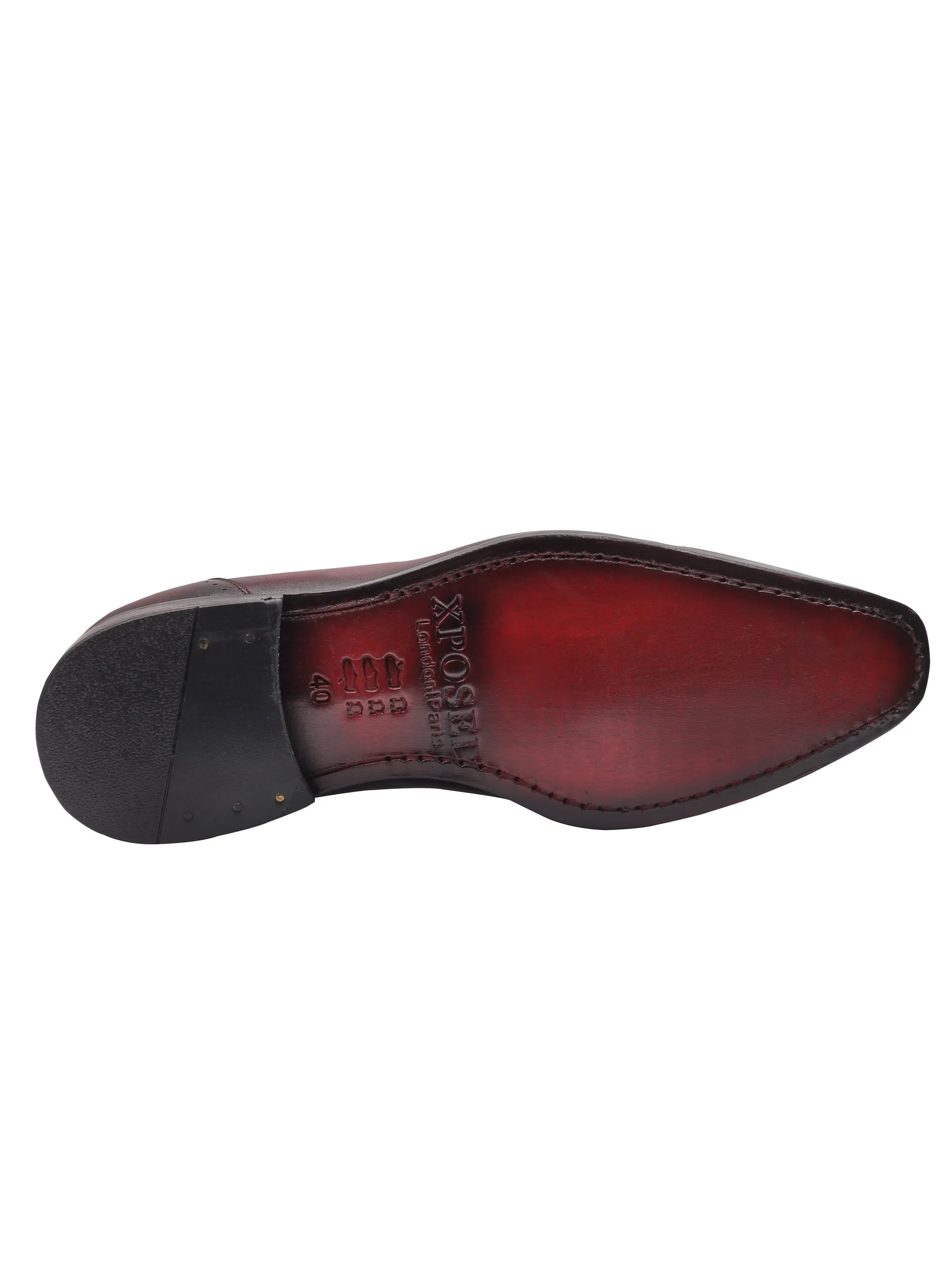 MAROON - CALF LEATHER CLASSIC SEMI BROGUES