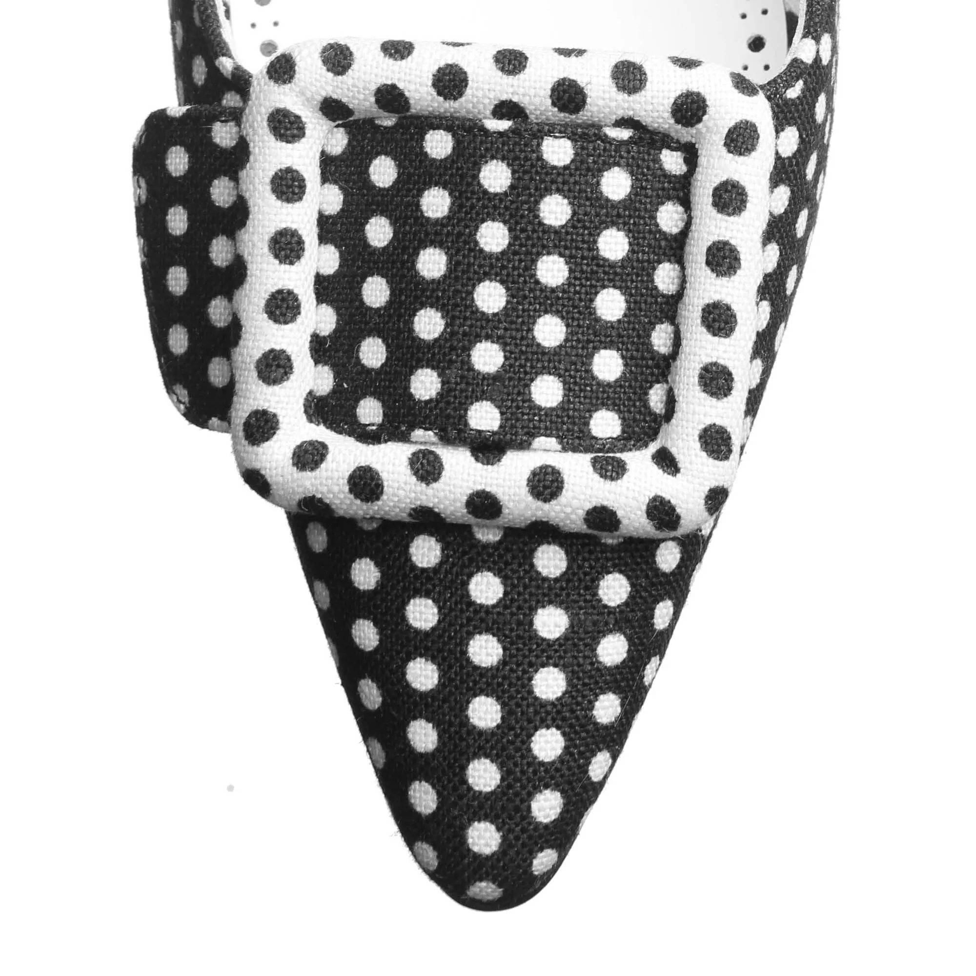 Maysale linnen polka dot mules