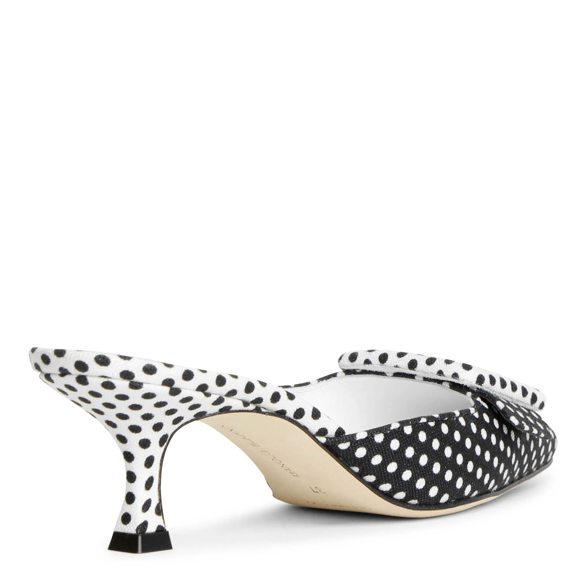 Maysale linnen polka dot mules