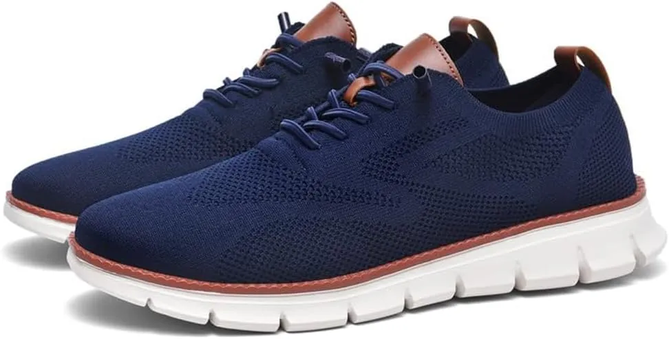Mens Casual Dress Shoes,Breathable Lightweight Sports Shoes Mesh Shoes,Oxfords Lace Up Business Walking Shoes