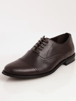 Men's Toe Cap Oxford Formal Shoe - Brown