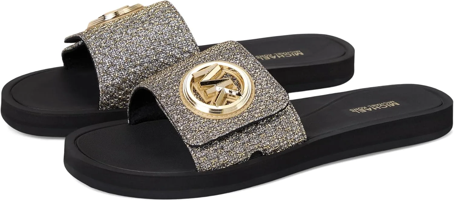 Michael Kors Women's Mk Charm Slide Berkley Mid-Heel Sandal