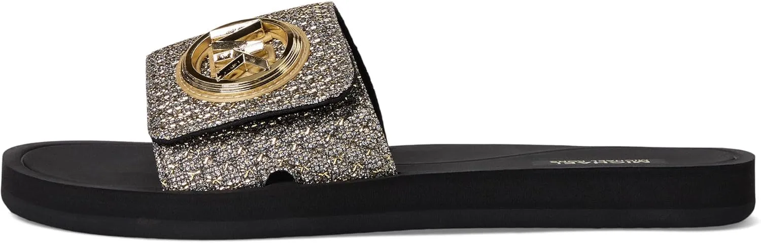 Michael Kors Women's Mk Charm Slide Berkley Mid-Heel Sandal