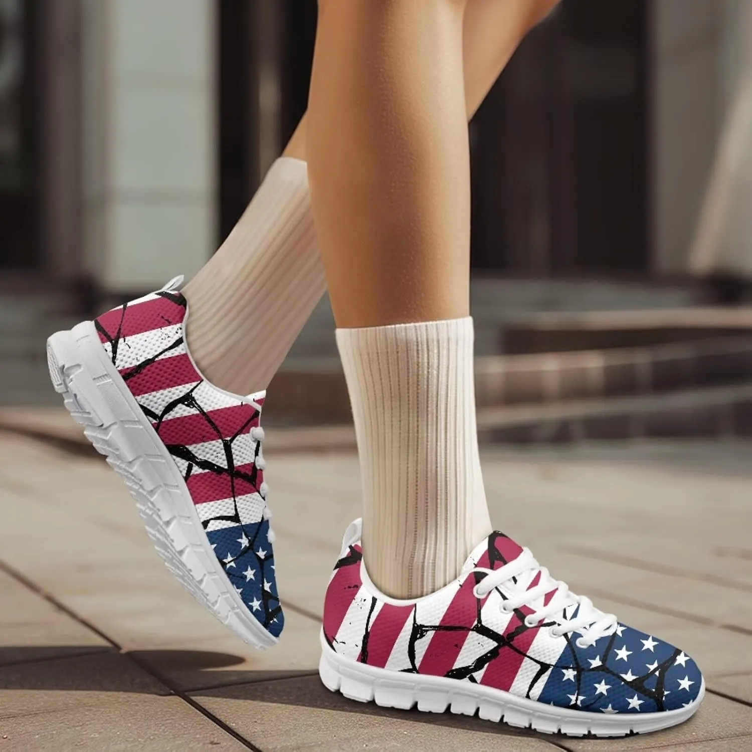 Modysero Walking Shoes Women Lightweight Non Slip Lace Up Sneakers for Outdoor Travel Casual Soft Daily Ladies Footwear