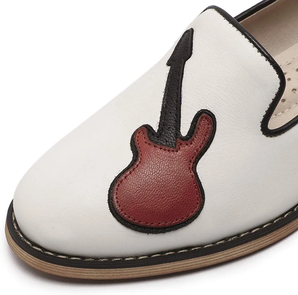 Mona flying Women's Leather Penny Loafers Slip On Flats Office Ladies Casual Shoes