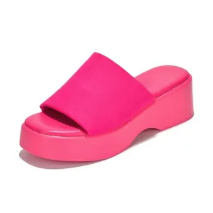 Mule Wedge Chunky Cloud Sandal Memory Heel Wide range Lightweight Slipper Fitted Stretch Platform Friendly assistance Fabric Foam