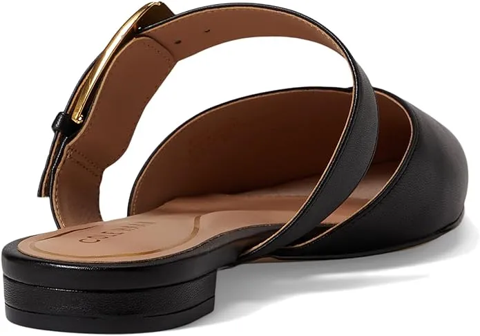 Mules Flat Classic Specialty items Haan Vandam Cole Leather Performance-driven Buckle Slip On Toe Pointed Black
