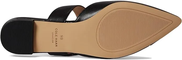 Mules Flat Classic Specialty items Haan Vandam Cole Leather Performance-driven Buckle Slip On Toe Pointed Black