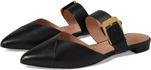 Mules Flat Classic Specialty items Haan Vandam Cole Leather Performance-driven Buckle Slip On Toe Pointed Black