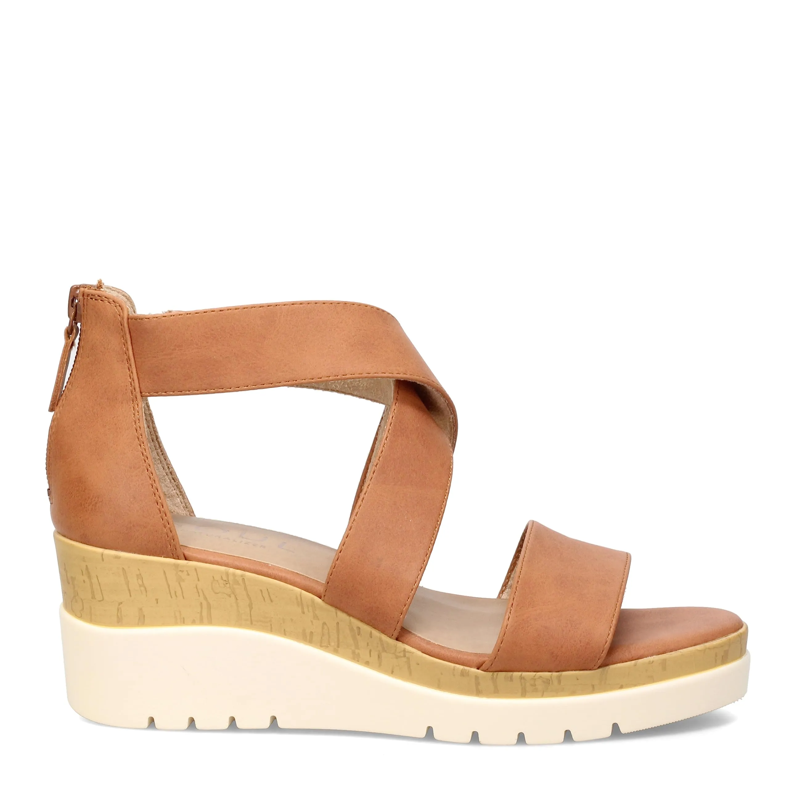 Naturalizer SOUL Women's Goodtimes Crisscross Strappy Wedge Sandal Toffee Brown Smooth 6M