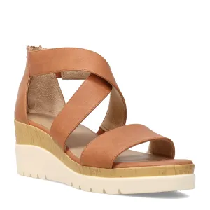 Naturalizer SOUL Women's Goodtimes Crisscross Strappy Wedge Sandal Toffee Brown Smooth 6M