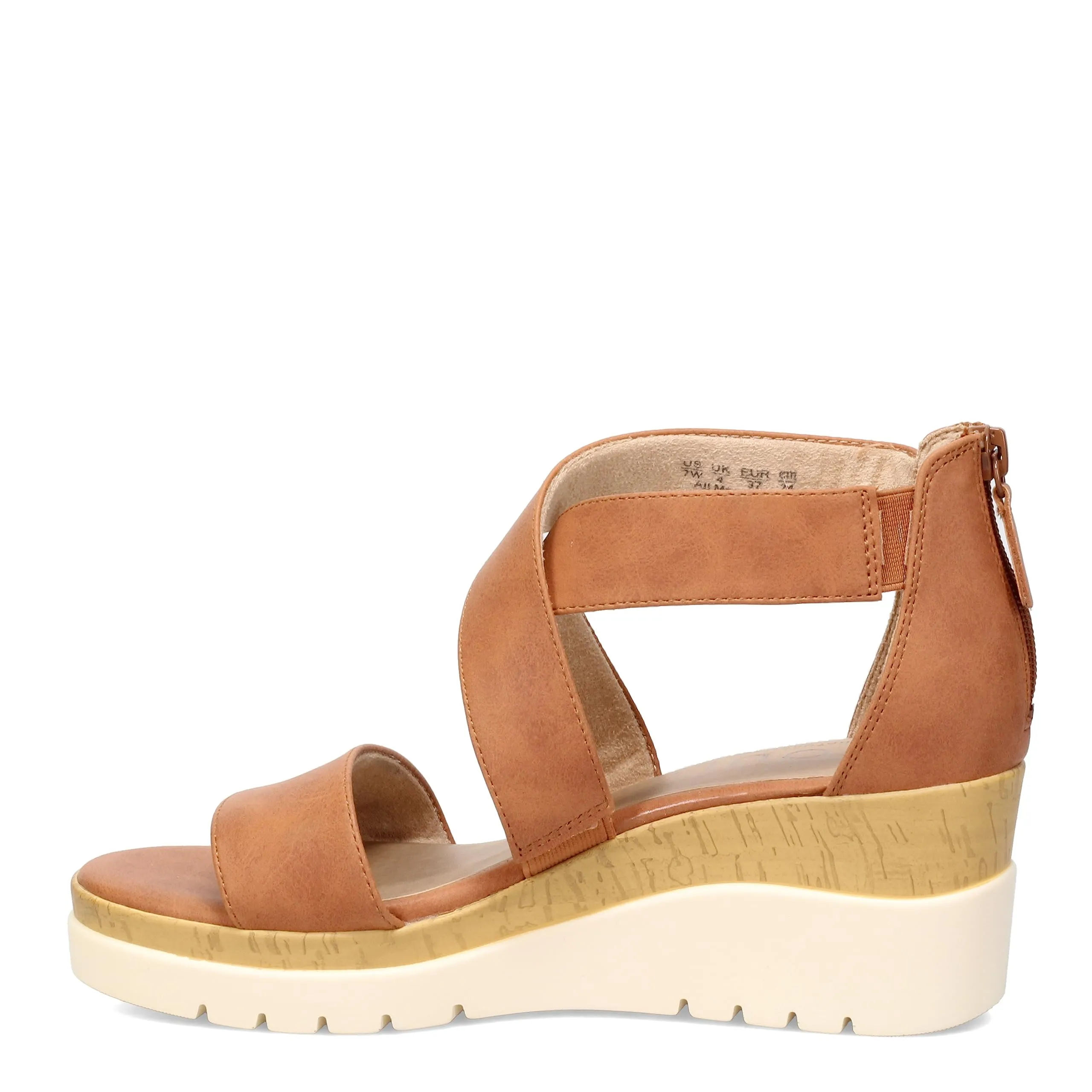 Naturalizer SOUL Women's Goodtimes Crisscross Strappy Wedge Sandal Toffee Brown Smooth 6M