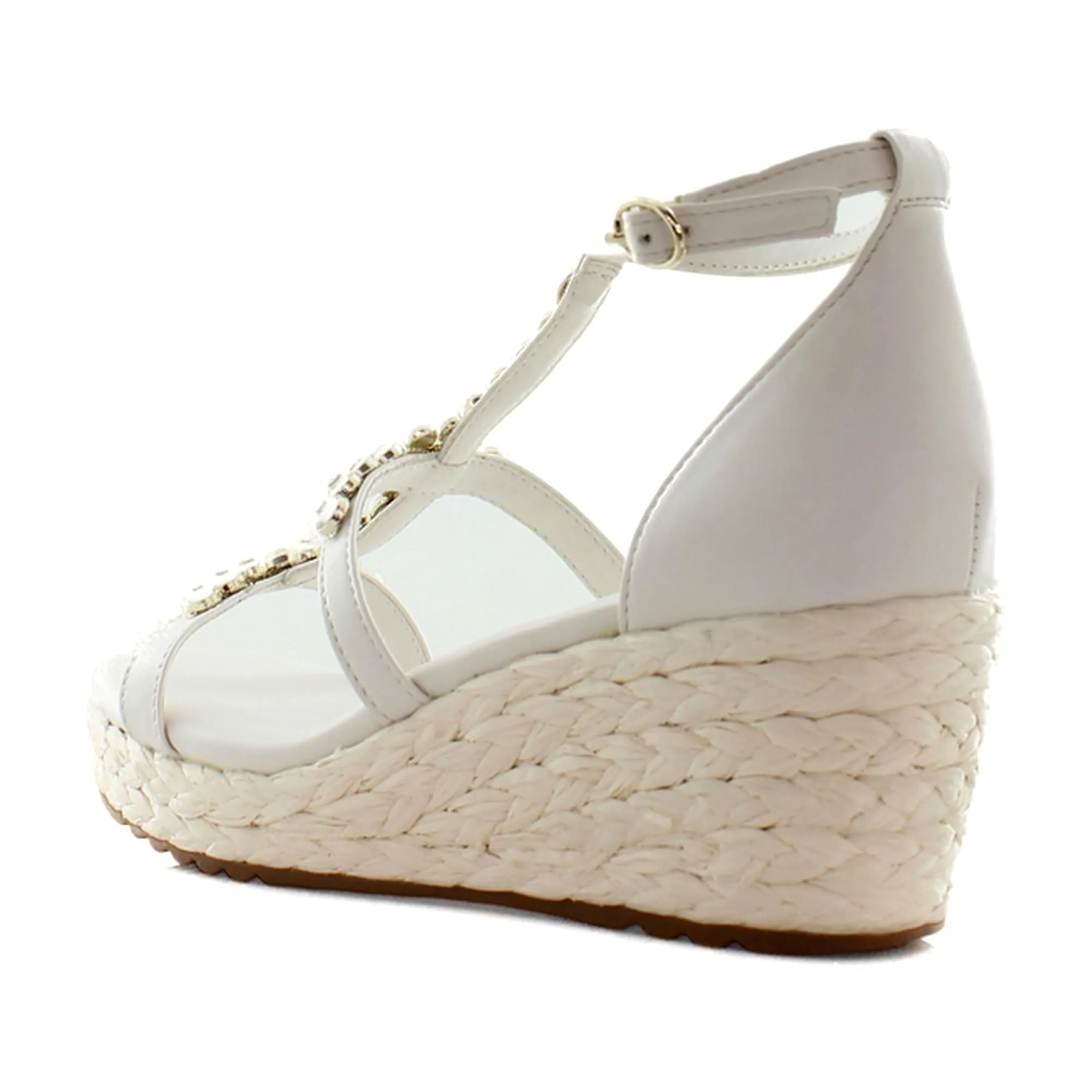 Naturalizer Womens Serena Strappy Wedge Sandal Warm White 9 M