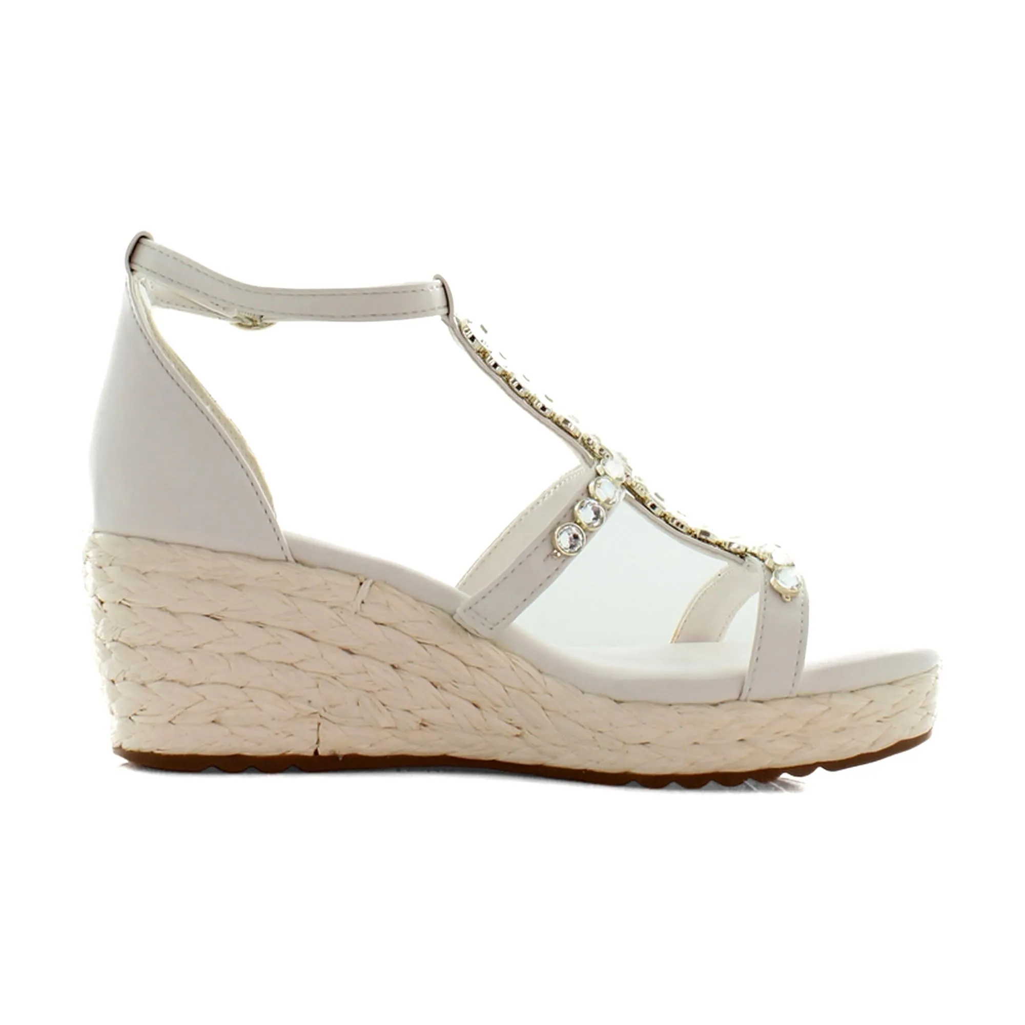 Naturalizer Womens Serena Strappy Wedge Sandal Warm White 9 M